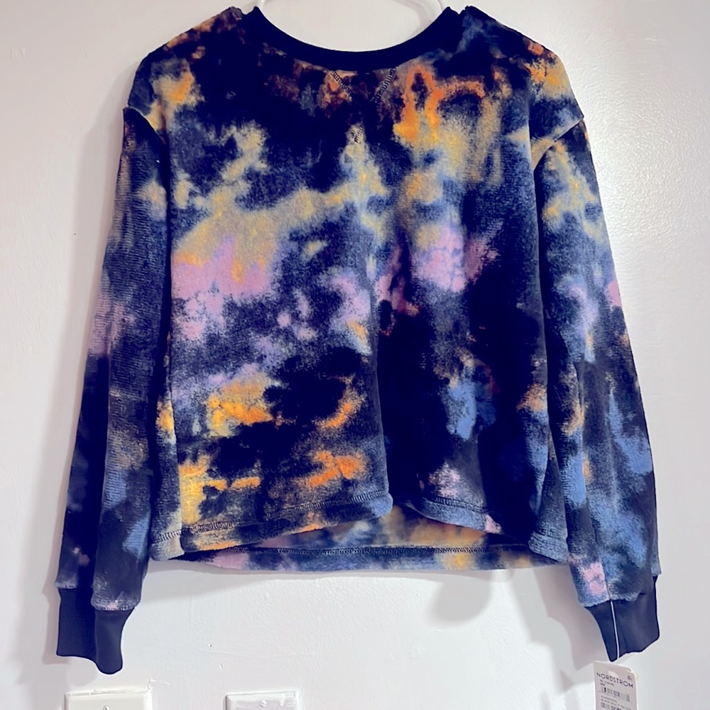 BRAND NEW TREASURE AND BOND KIDS' TIE DYE FLEECE SWEATER AND JOGGERS SIZE XL